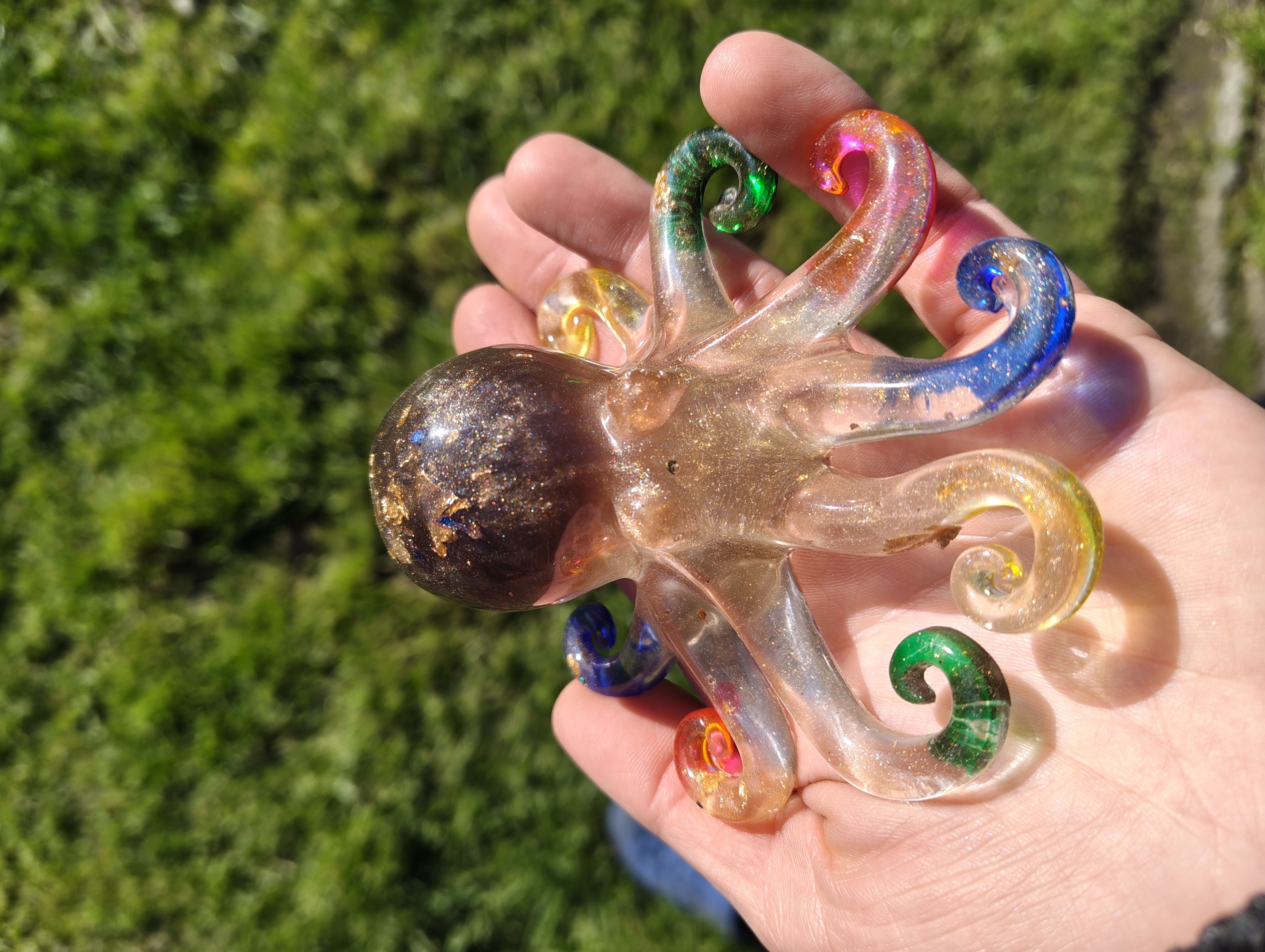 "Prism" Rainbow-Tipped Resin Octopus