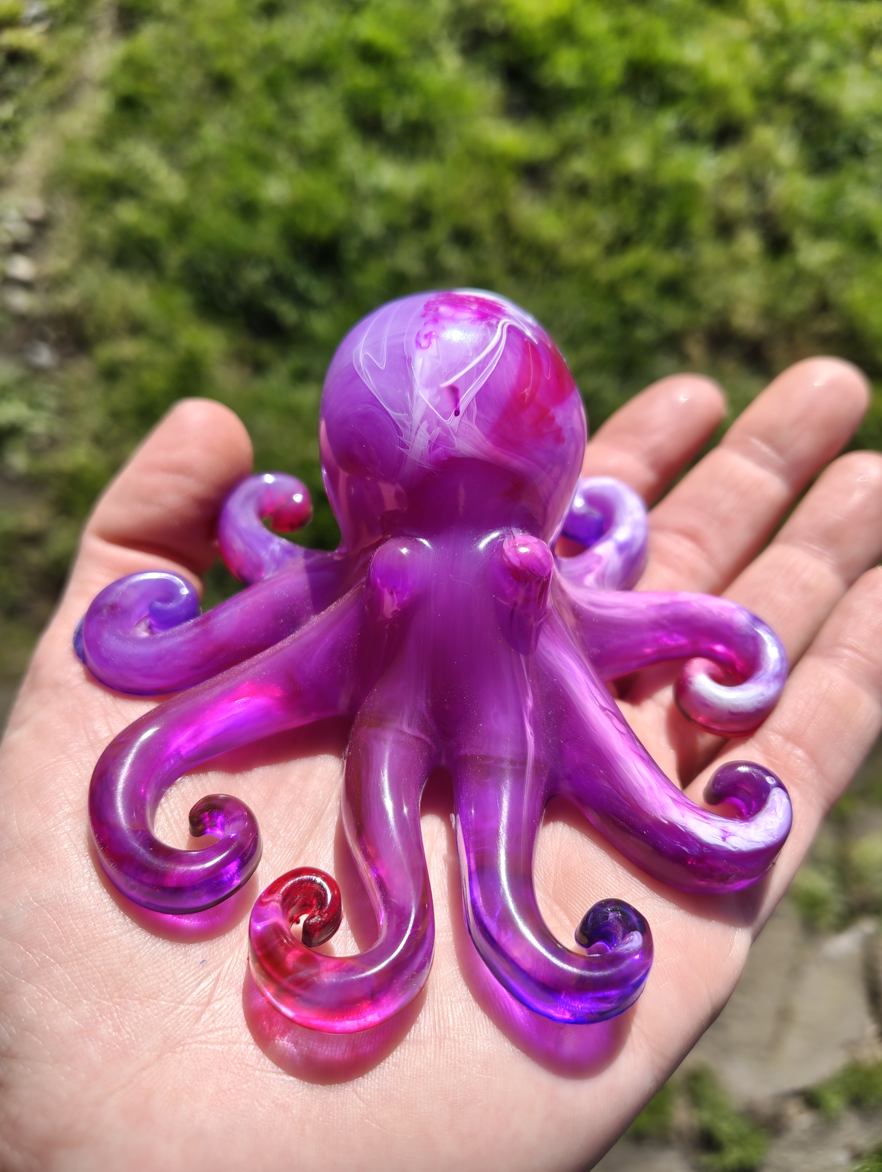 "Nebula" Purple & Magenta Swirl Resin Octopus