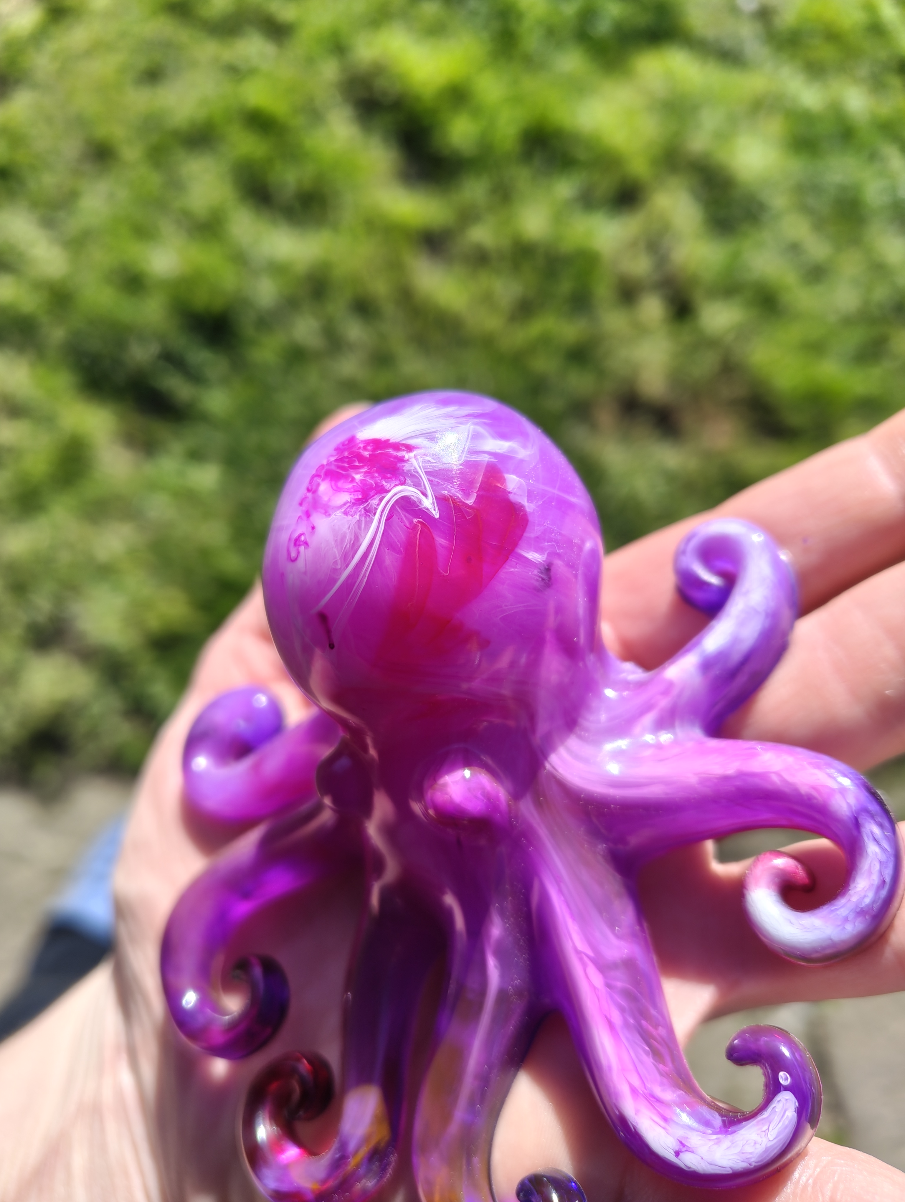 "Nebula" Purple & Magenta Swirl Resin Octopus