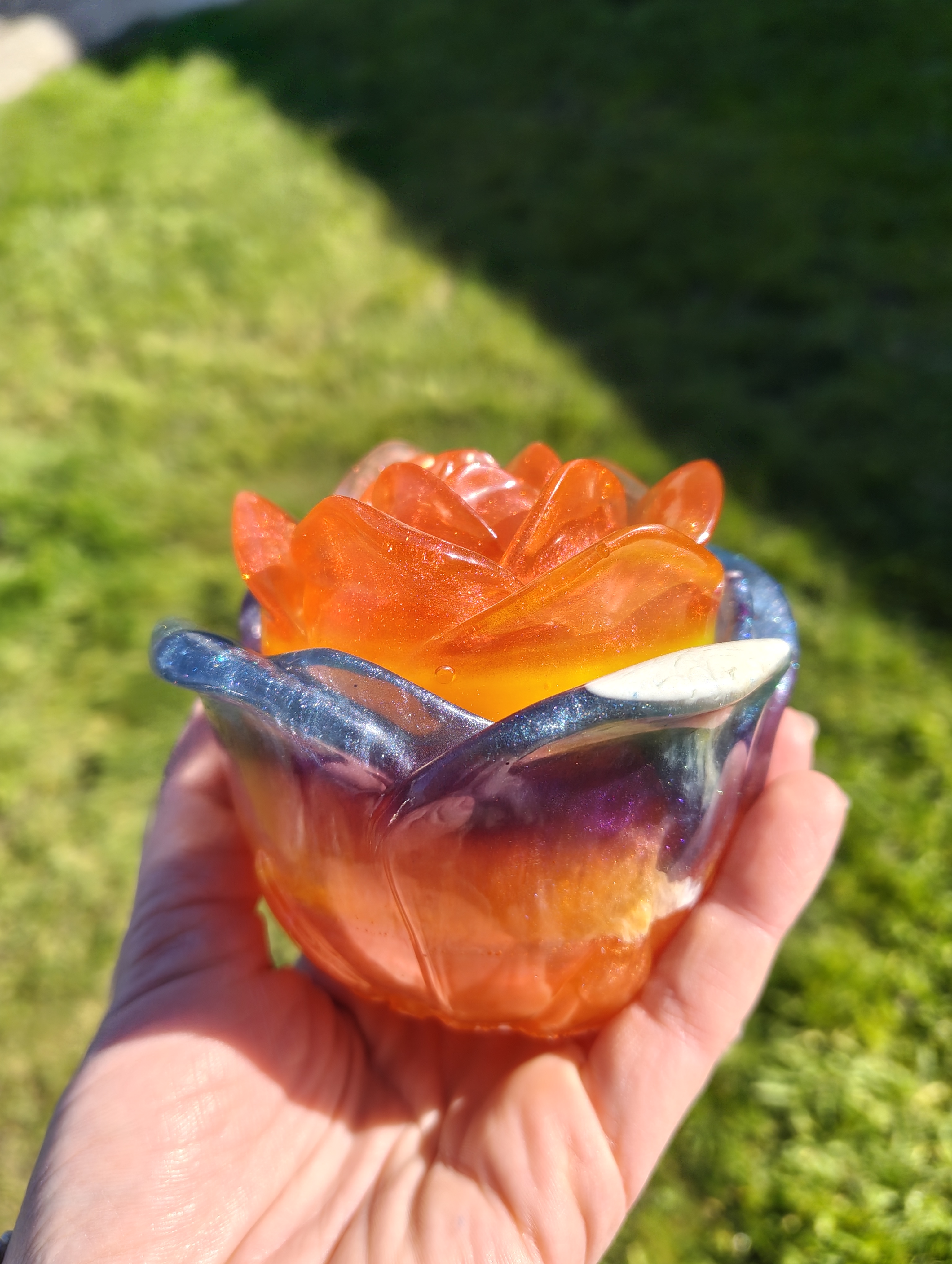 "Not Your Grandma's Rose" Galaxy & Sunset Resin Trinket Box