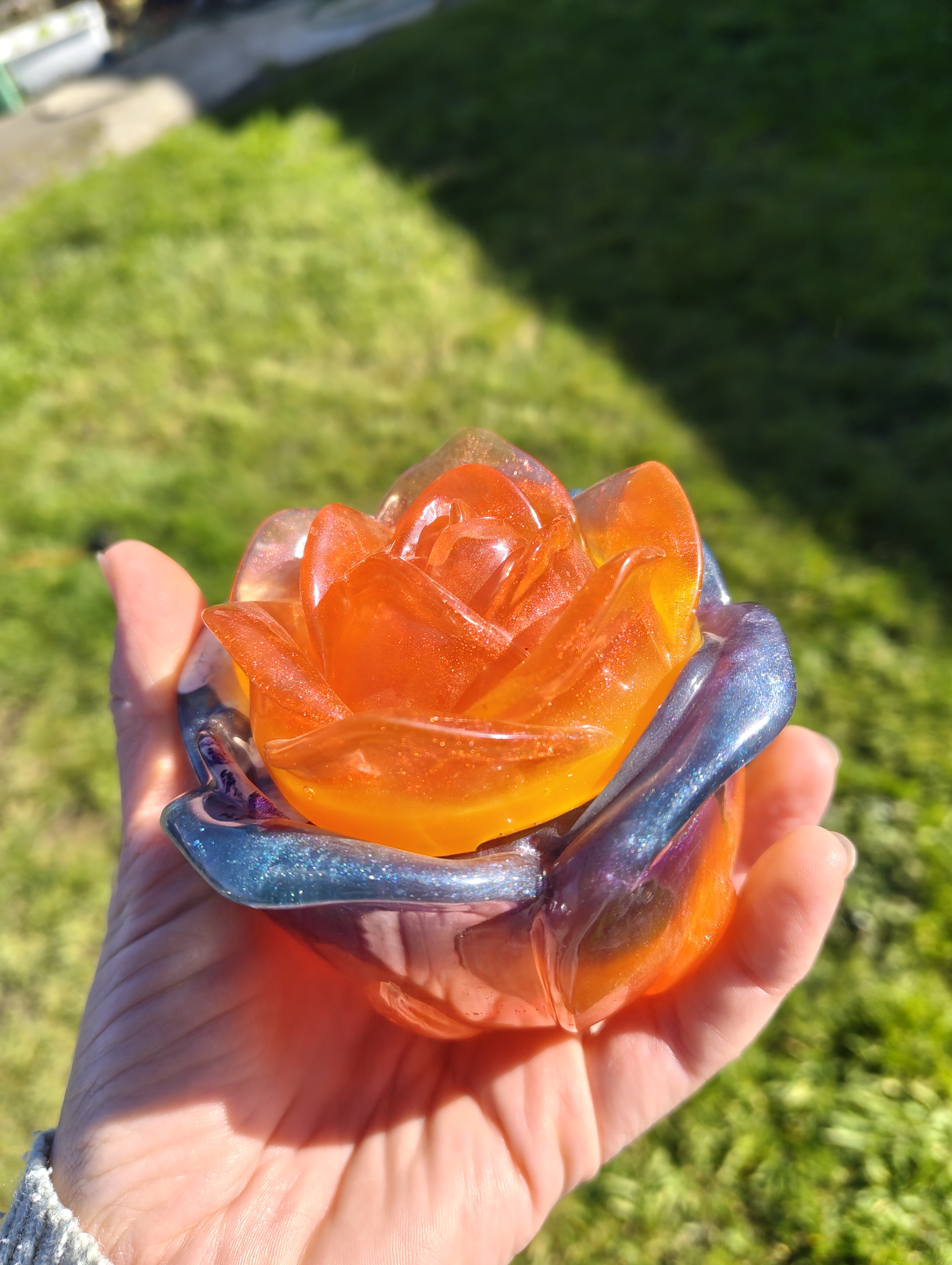 "Not Your Grandma's Rose" Galaxy & Sunset Resin Trinket Box