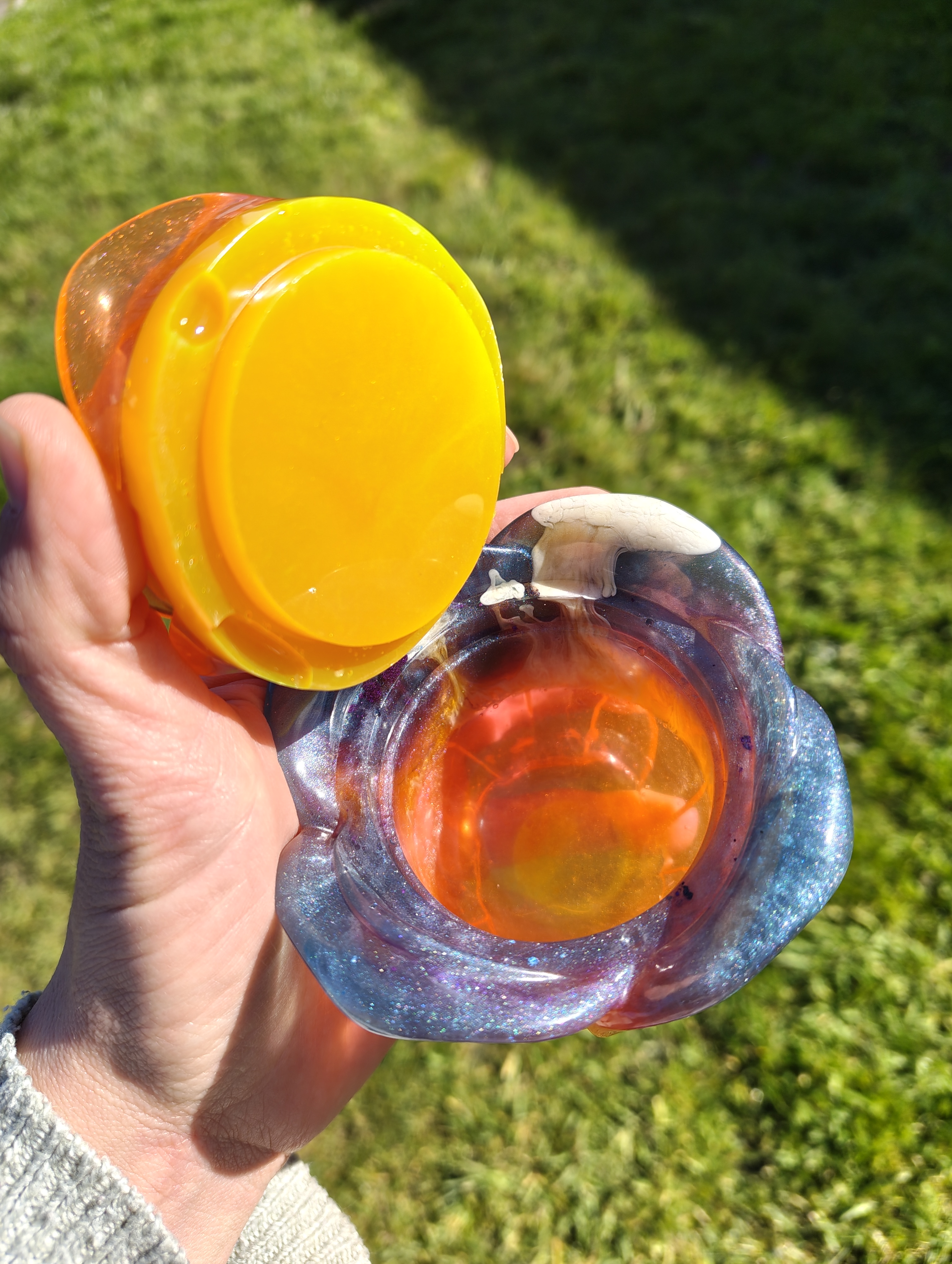 "Not Your Grandma's Rose" Galaxy & Sunset Resin Trinket Box