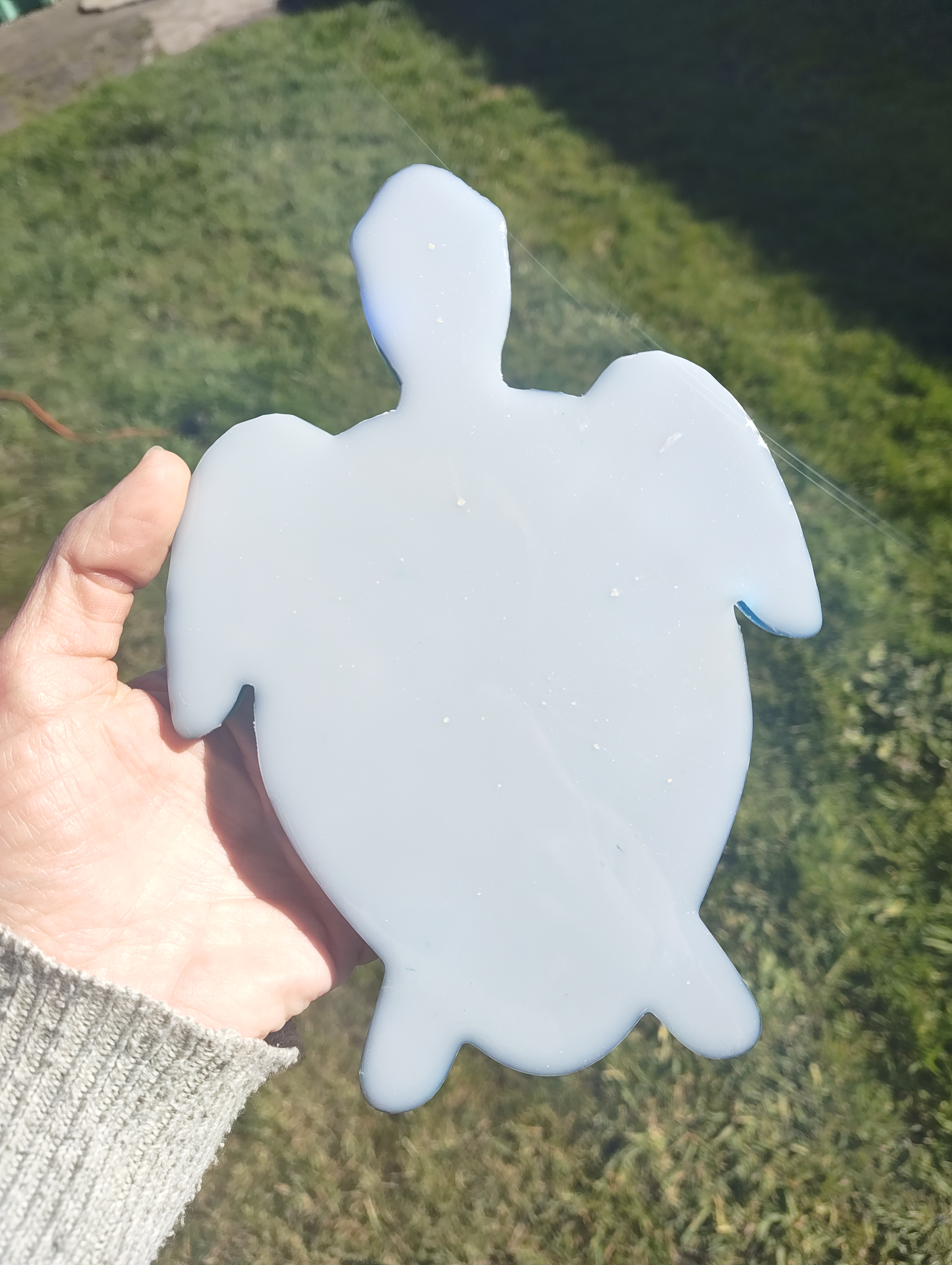 "Deep Ocean" Shimmering Blue & Emerald Resin Sea Turtle Soap Throne