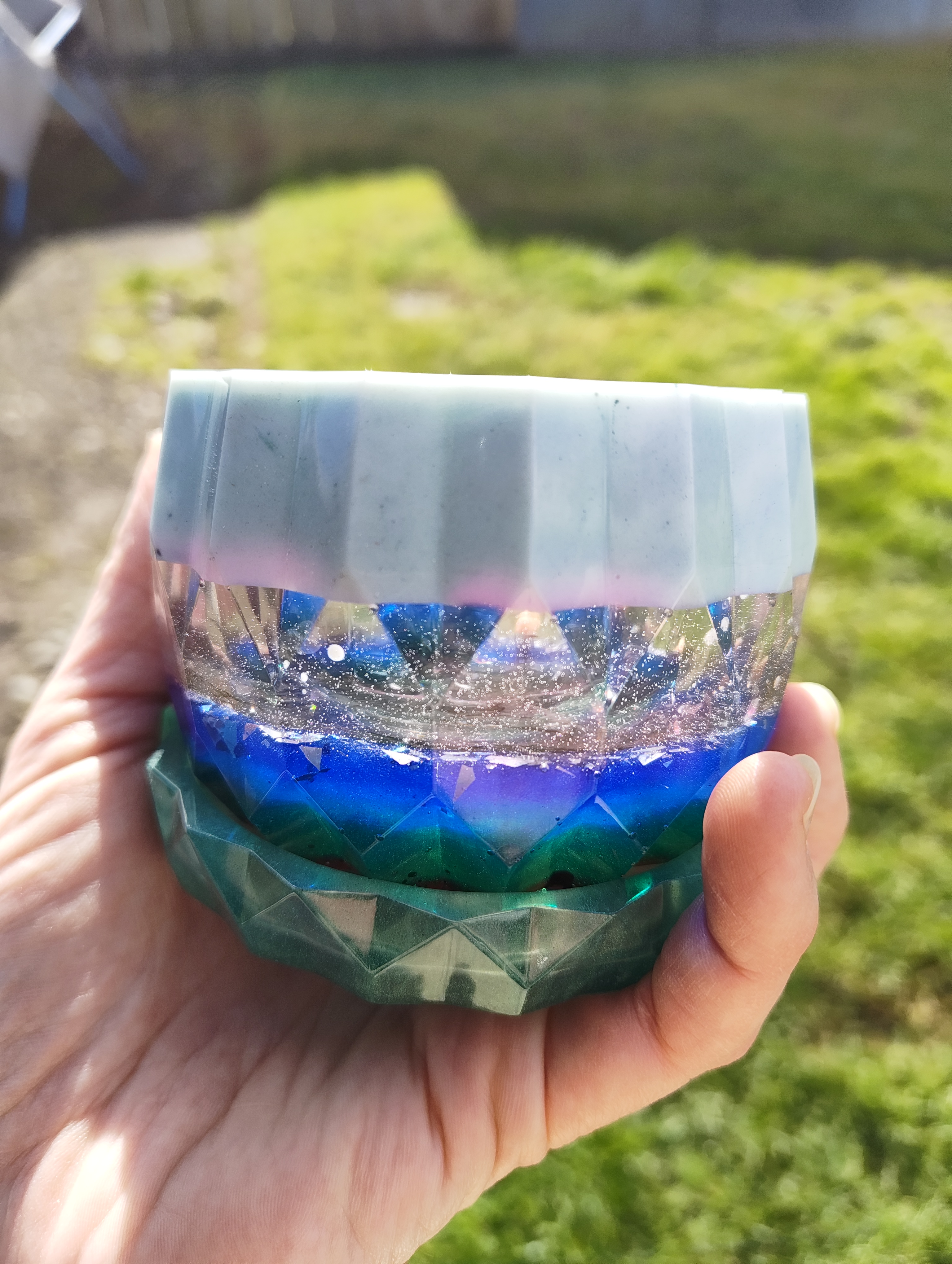 Listing: "Franken-Geo" Multicolour Layered Planter & Tray Set