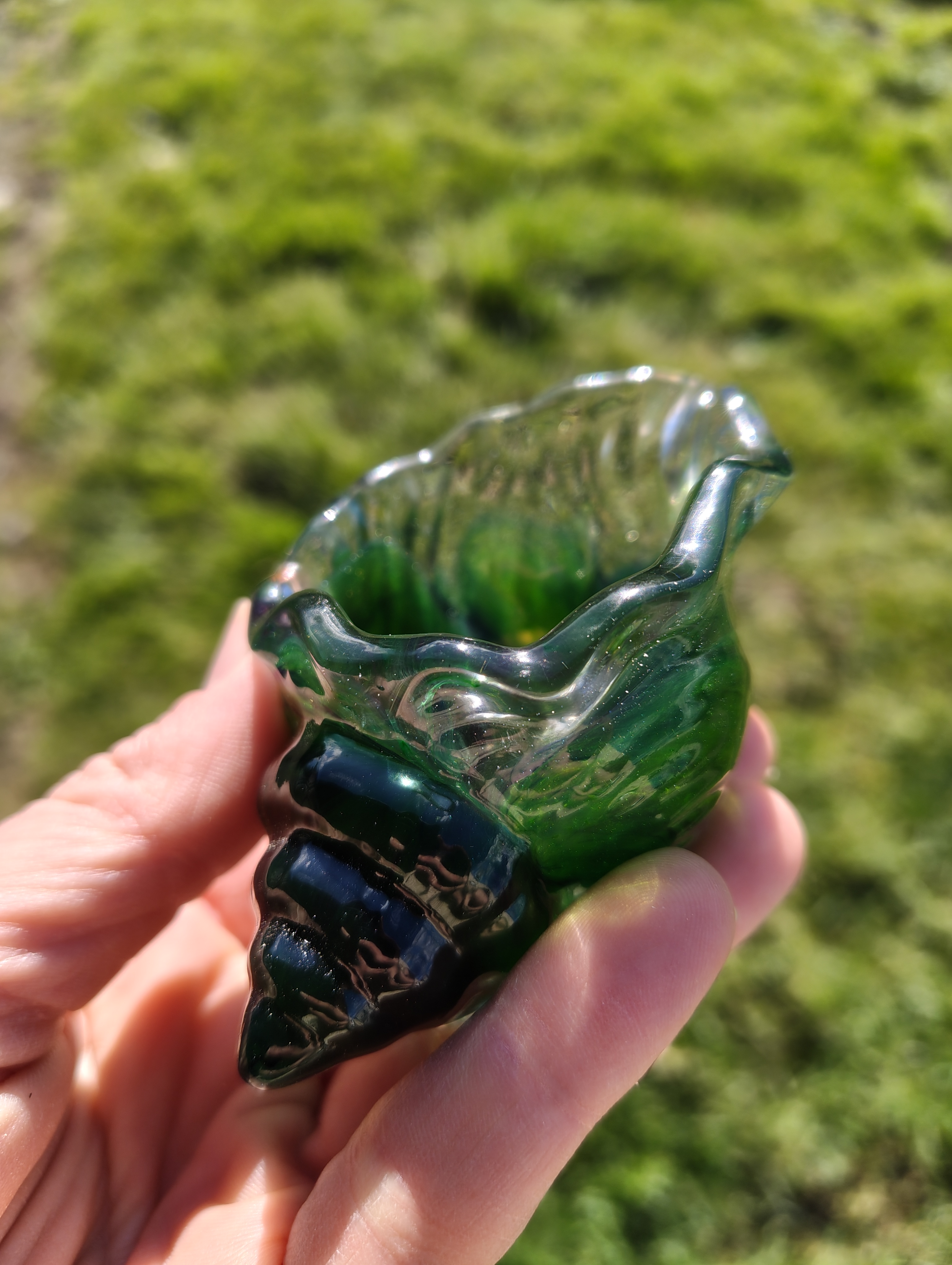 "Deep Sea Conch" Emerald Resin Shell Trinket Dish