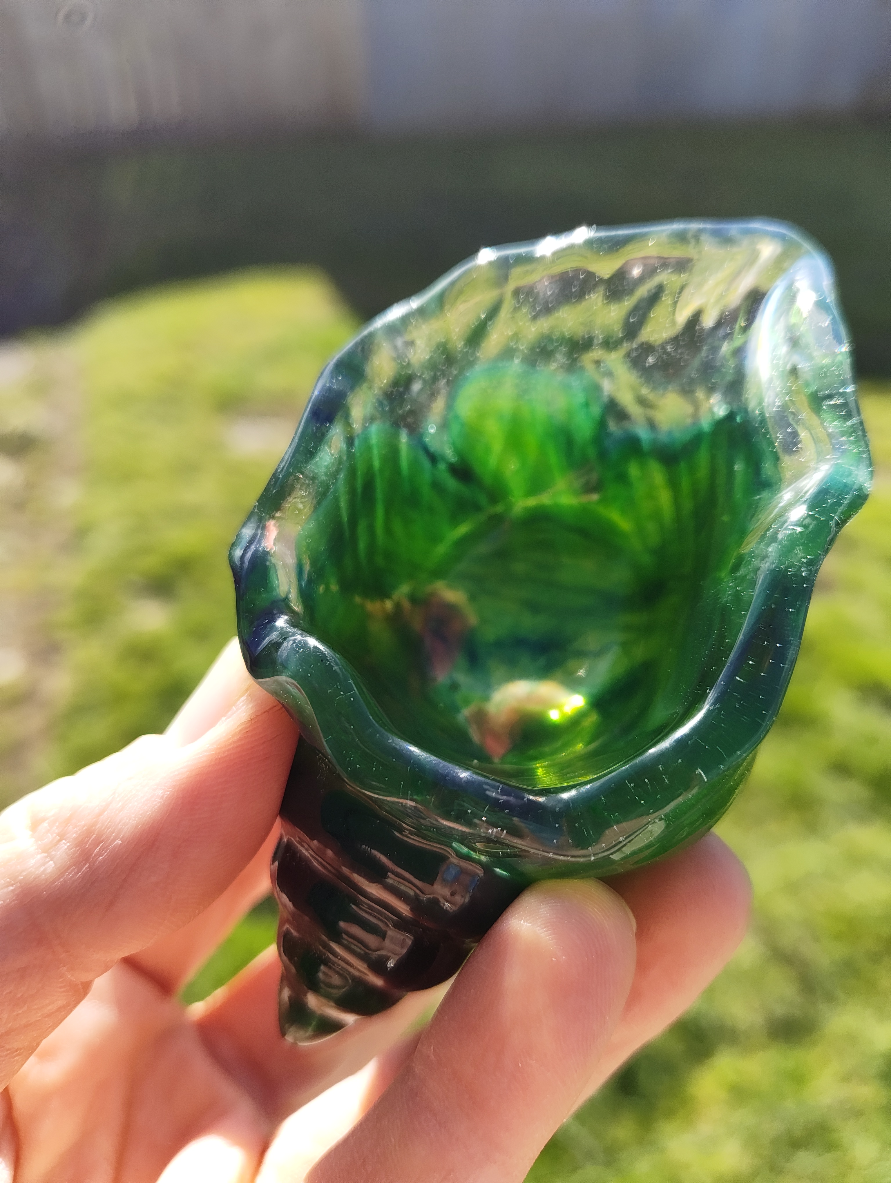 "Deep Sea Conch" Emerald Resin Shell Trinket Dish