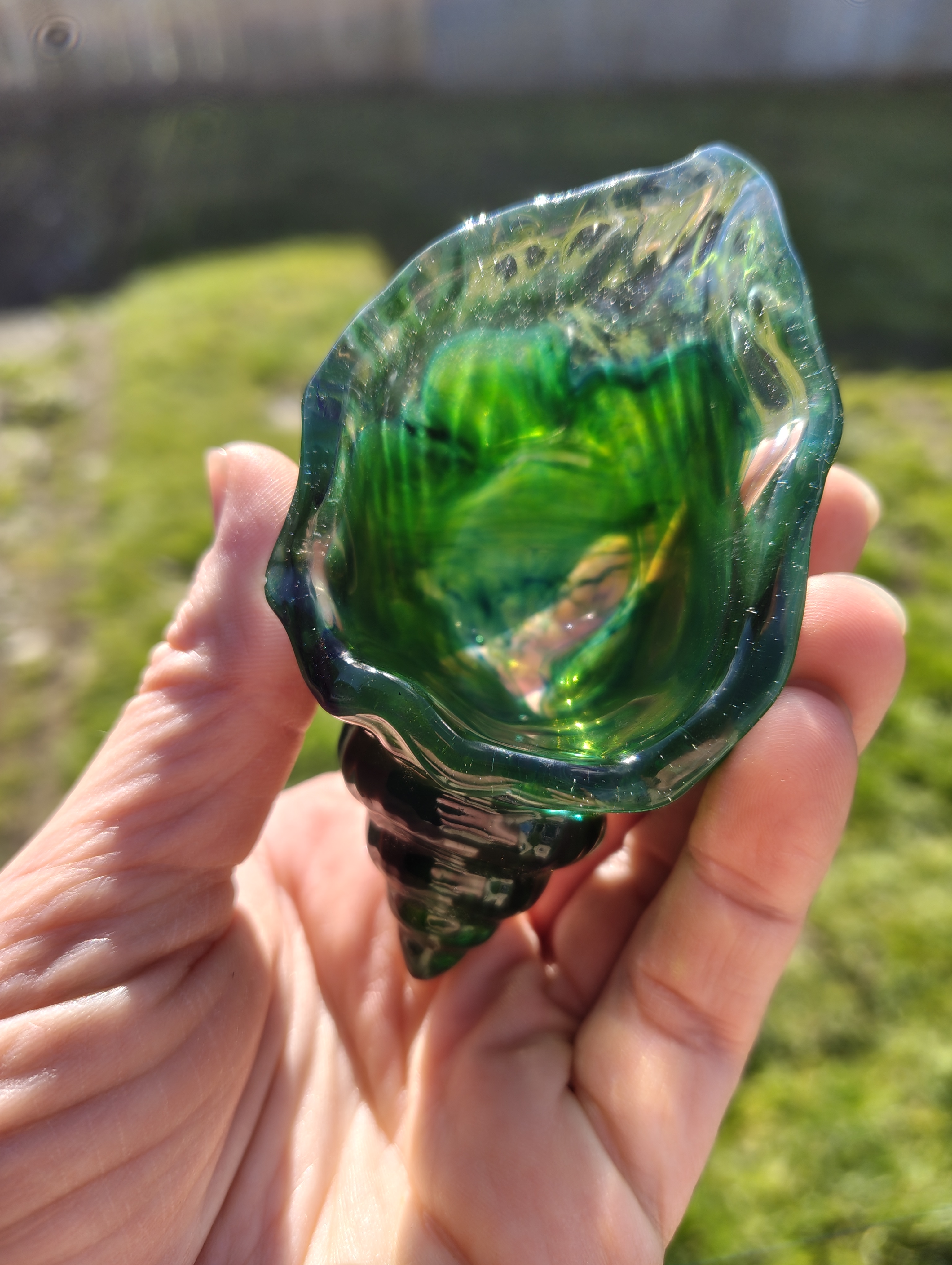 "Deep Sea Conch" Emerald Resin Shell Trinket Dish