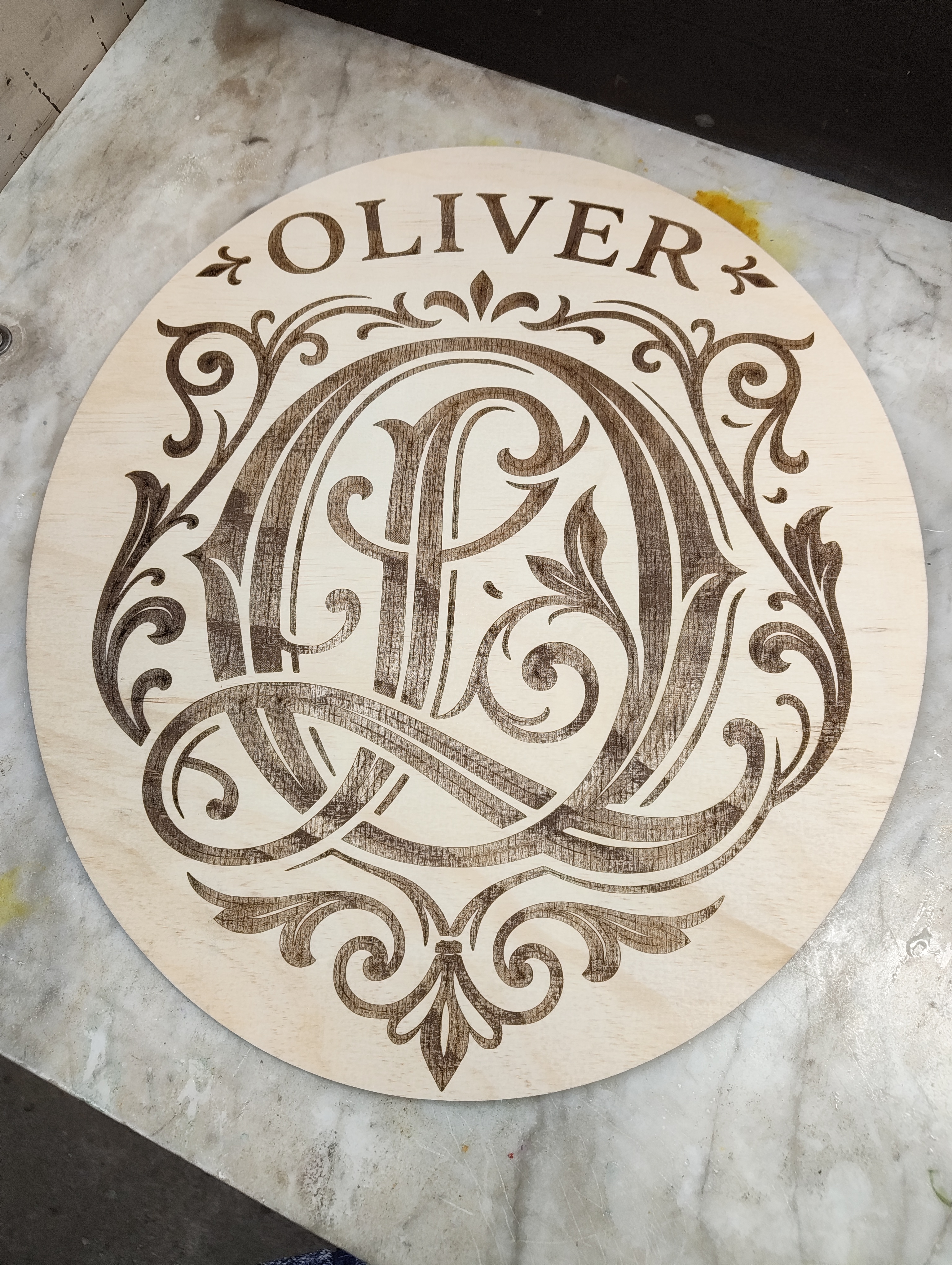 Custom Monogram & Name Timber Plaque